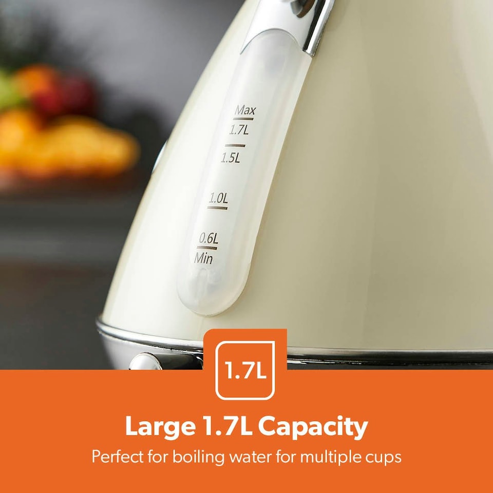 image 1 of GEEPAS 1.7L  Electric Kettle, Retrovive Cream