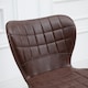 image 8 of HOMCOM Bar Stools Set of 2 Adjustable Height Swivel Bar Chairs in PU Leather with Backrest & Footrest, Brown