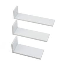 Tutti Bambini Set of Three L-Shaped Wall Shelves - White