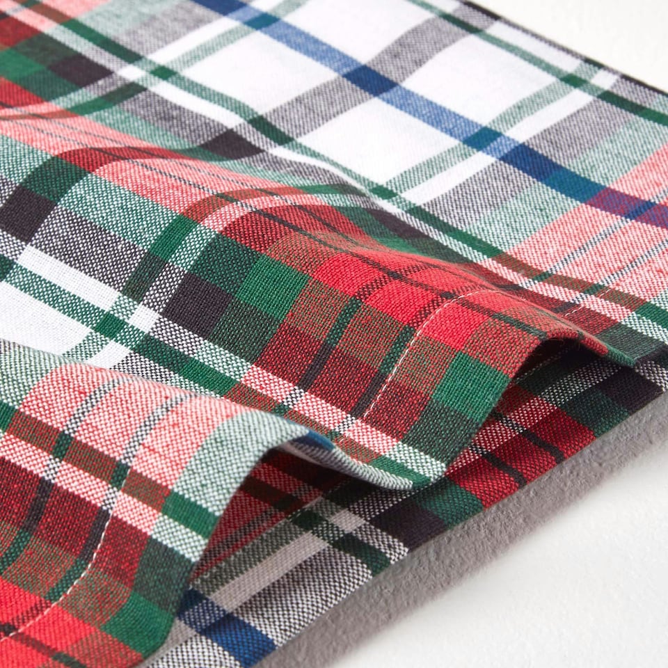 image 1 of Homescapes Red Macduff Tartan Christmas Tablecloth - 137 x 228 cm | Red | 137cm x 228cm (54" x 90")