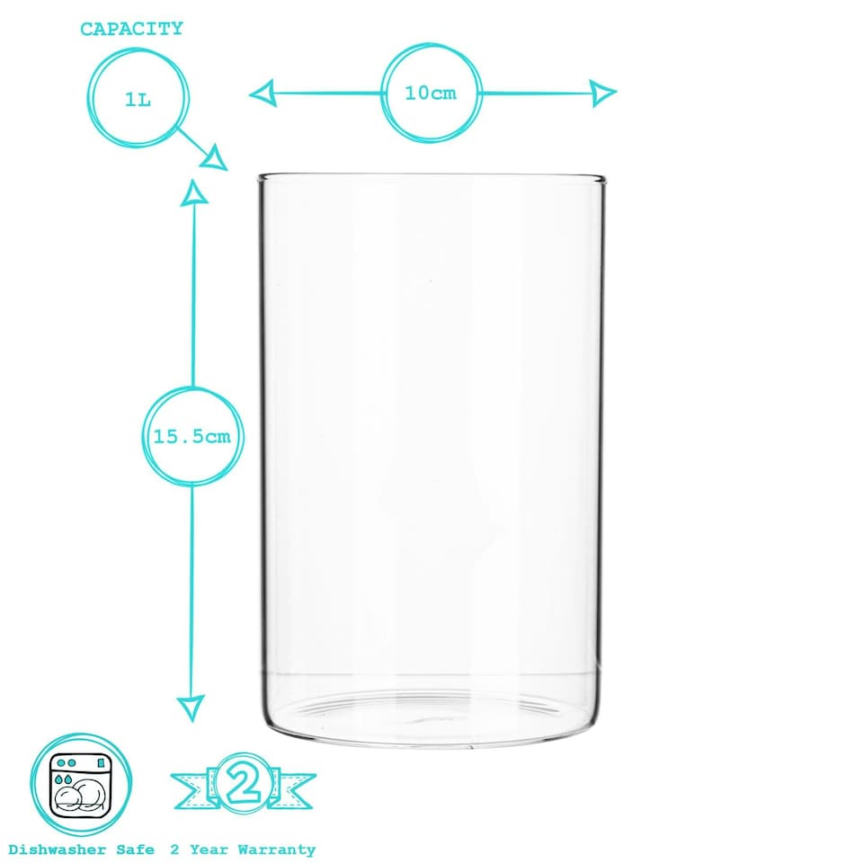 image 1 of Argon Tableware Scandi Storage Jar with Leather Loop Lid - 1 Litre - Pack of 3