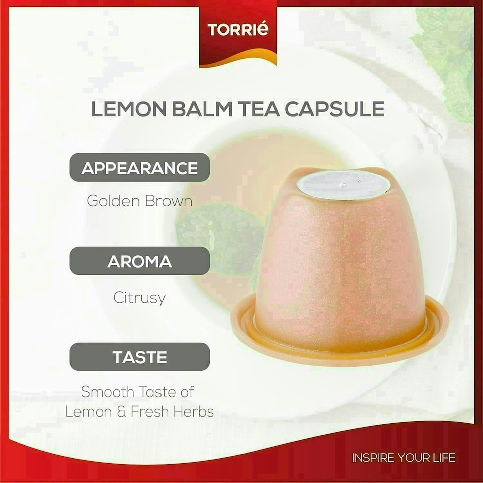 image 1 of Lemon Balm Tea Nespresso ® Compatible Coffee Machine Capsules (10 Pods)