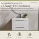 image 3 of Balterley Fluted Front Wall Hung 2-Drawer Bathroom Vanity Unit with 1 Tap Hole Basin, Handles | White | Satin White