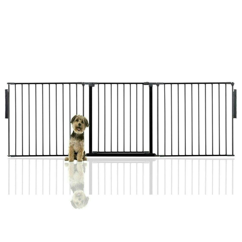 image 1 of Bettacare Premium Multi Panel Flexible Pet Barrier, up to 226cm Wide, Black, 70cm High, Dog Barrier for Pets Dogs and Puppy, Easy Installation Black