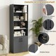 image 8 of COSTWAY 178 CM Bookcase 6-tier Modern Style Storage Grey Grey
