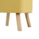 image 4 of Living and Home Linen Fabric Padded Footstool with Wooden Legs - Yellow