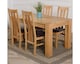 image 2 of Kuba 150 x 85 cm Chunky Medium Oak Dining Table and 4 Princeton Chairs | Brown | Brown