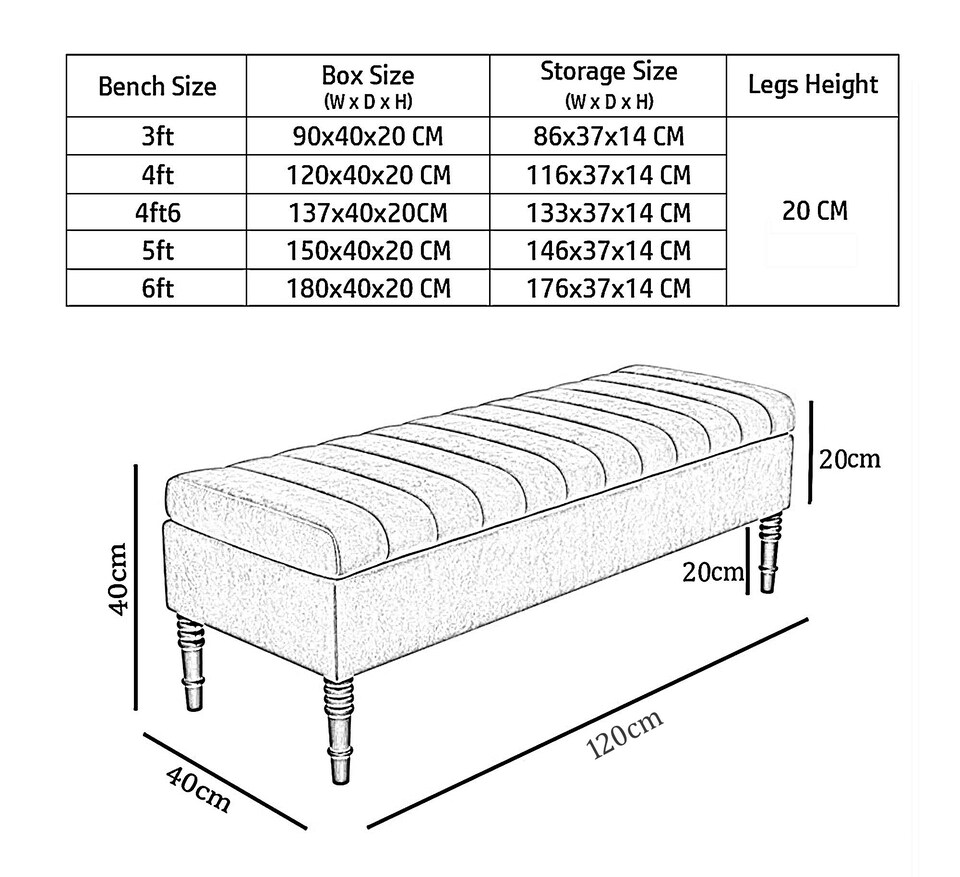 image 1 of Safar 120cm Ottoman Storage Bench - Naples Shoe Bench - Charcoal Lined Upholstery Storage Footstool
