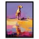 image 1 of Beach Reflections Dog Portrait Purple Orange Black Framed Wall Art Print A4