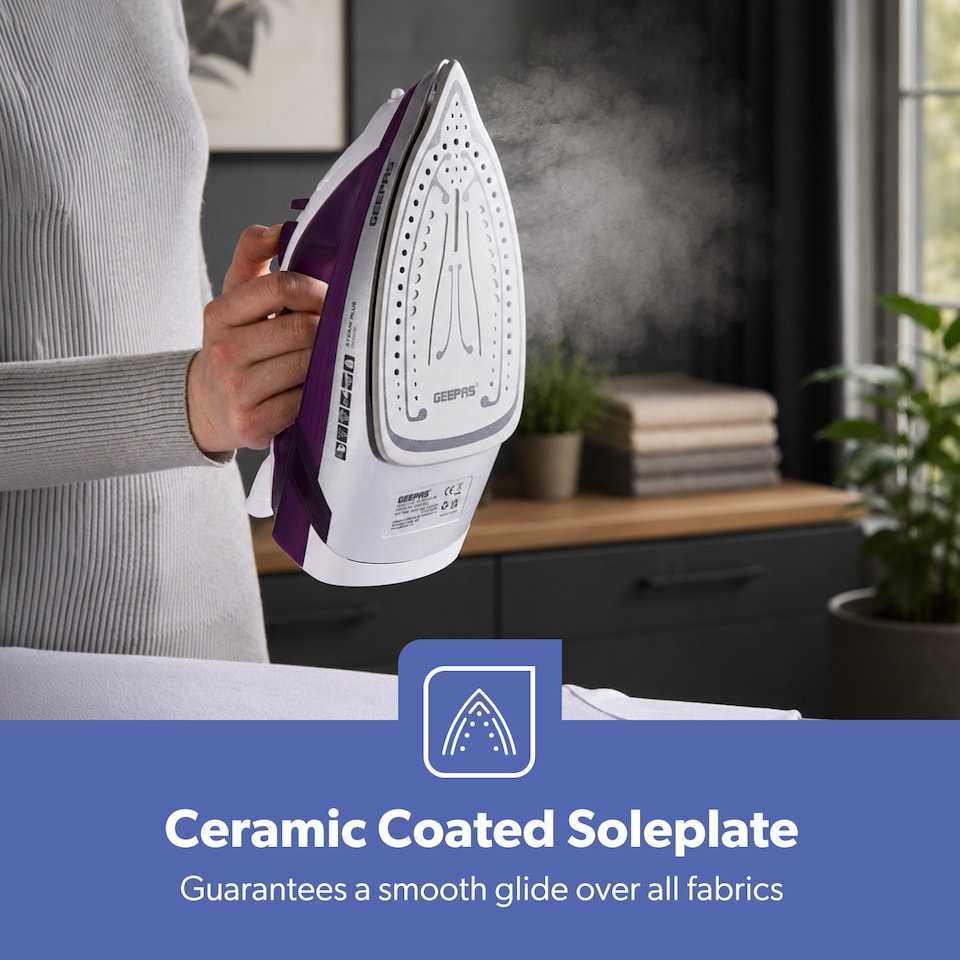 image 1 of GEEPAS Steam Iron  2000W Purple