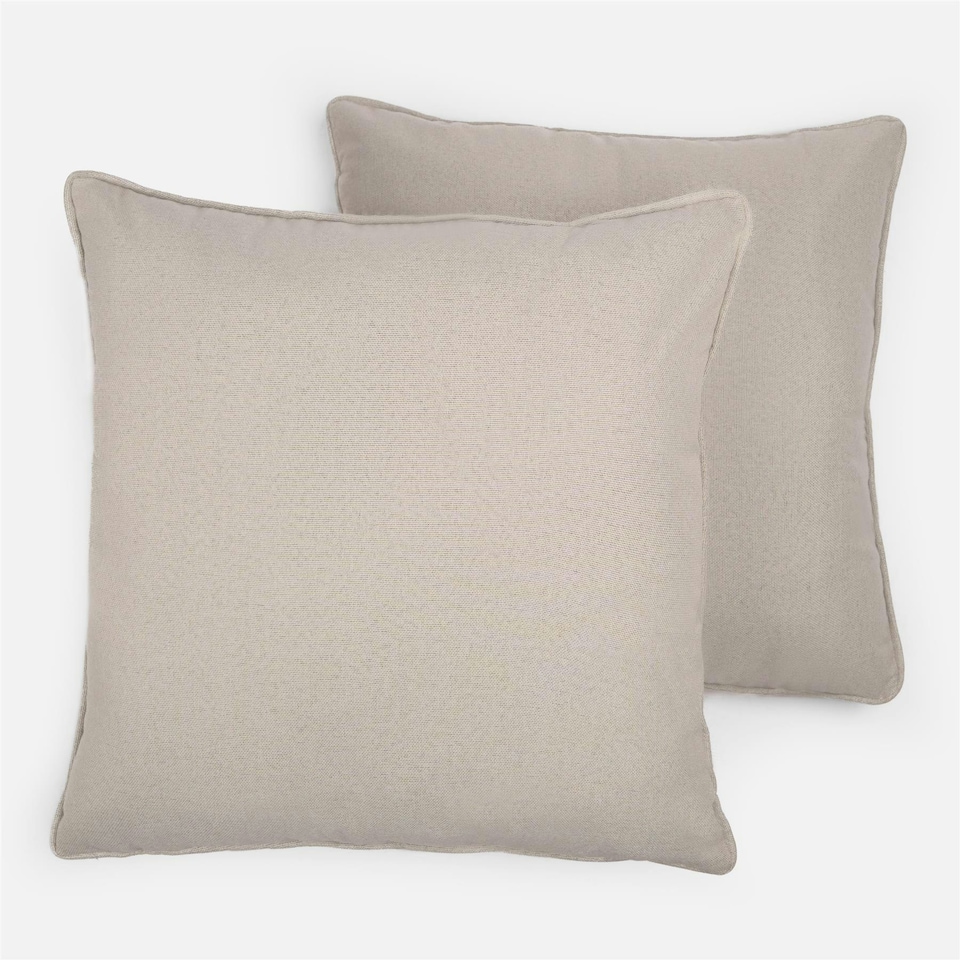 image 1 of OHS 2 x Soft Woven Textured Cushion Covers, 45x45cm - Natural