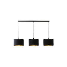 ValueLights Shaw Matte Black 3 Bar Black Gold Shades and Bulbs