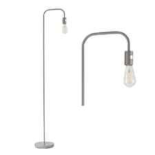 Leroy - Grey 151cm Exposed Bulb Floor Lamp Grey