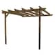 image 1 of Wall Mounted Garden Pergola - Wood - L180 x W300 x H270 cm - Rustic Brown