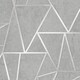 image 1 of Metro Geometric Apex Wallpaper in Grey & Silver | Grey | Grey & Silver | 53cm x 10m