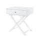image 4 of Options 1 Drawer X-Frame Bedside Table - Painted Finish, Polished Metal Handle | White | White | One Size | 1