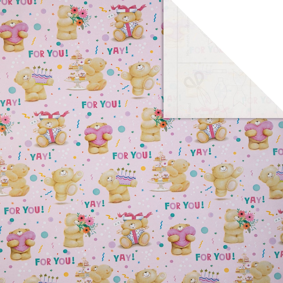 image 1 of Hallmark 6M Wrapping Paper - 3 X 2M Rolls - Forever Friends Design