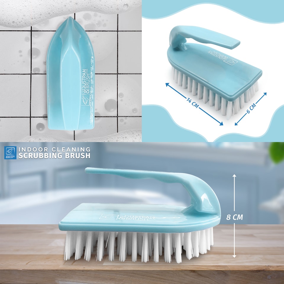 image 1 of Iron Shaped Scrubbing Brush Heavy Duty Stiff Bristle Hand Brush | Multi | Lilac | One Size