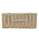 image 4 of Antique Wash Empty Picnic Basket with Pinewood Lid Brown | L