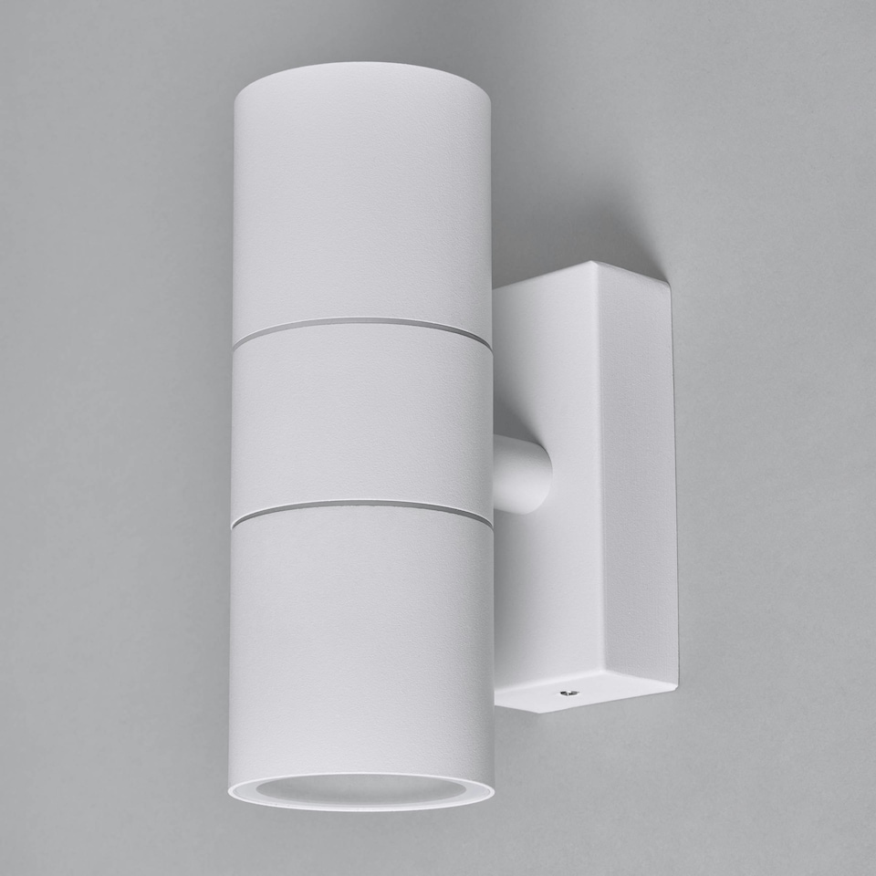 image 1 of BHS Jared Outdoor Up and Down Wall Light, White White | White