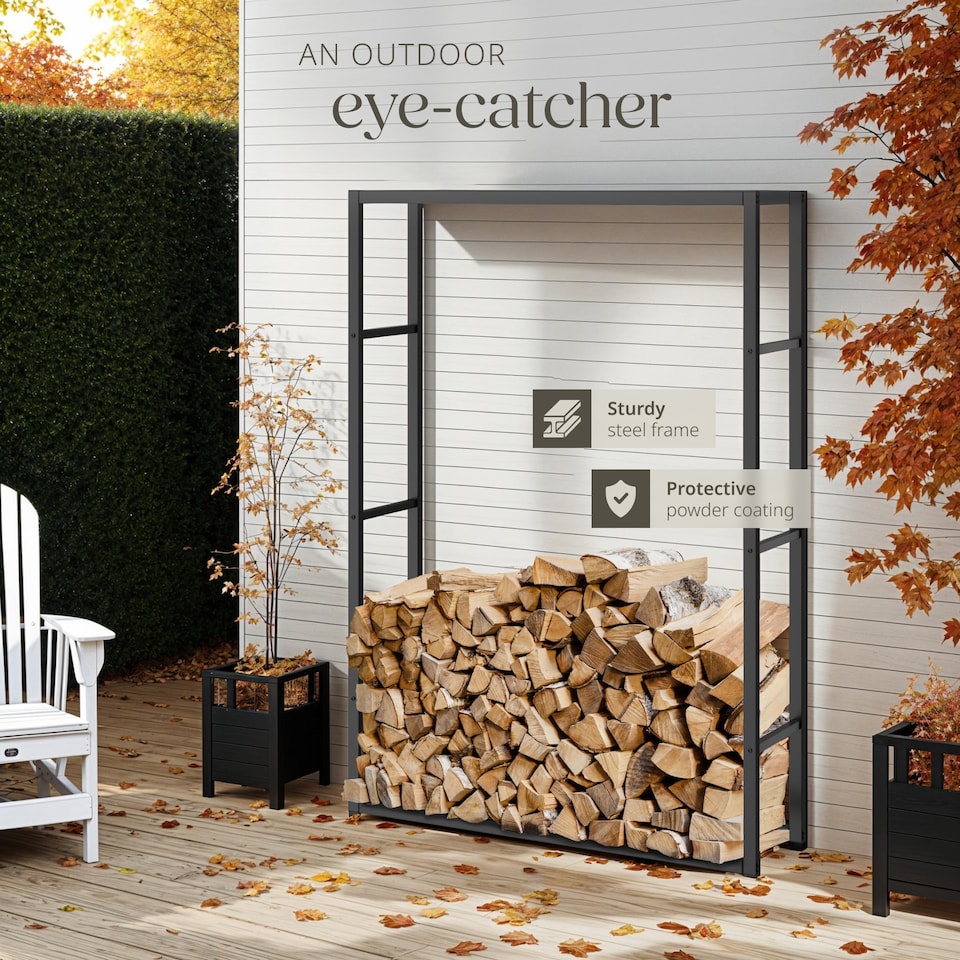 image 1 of Log Holder Tuby -  firewood rack for indoor and outdoor, 100.5 x 25 x 150 cm