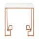 image 1 of Interiors by Premier Contemporary Rose Gold Angled Legs End Table, Versatile Sitting Room Side Table, Sturdy Lounge Side Table