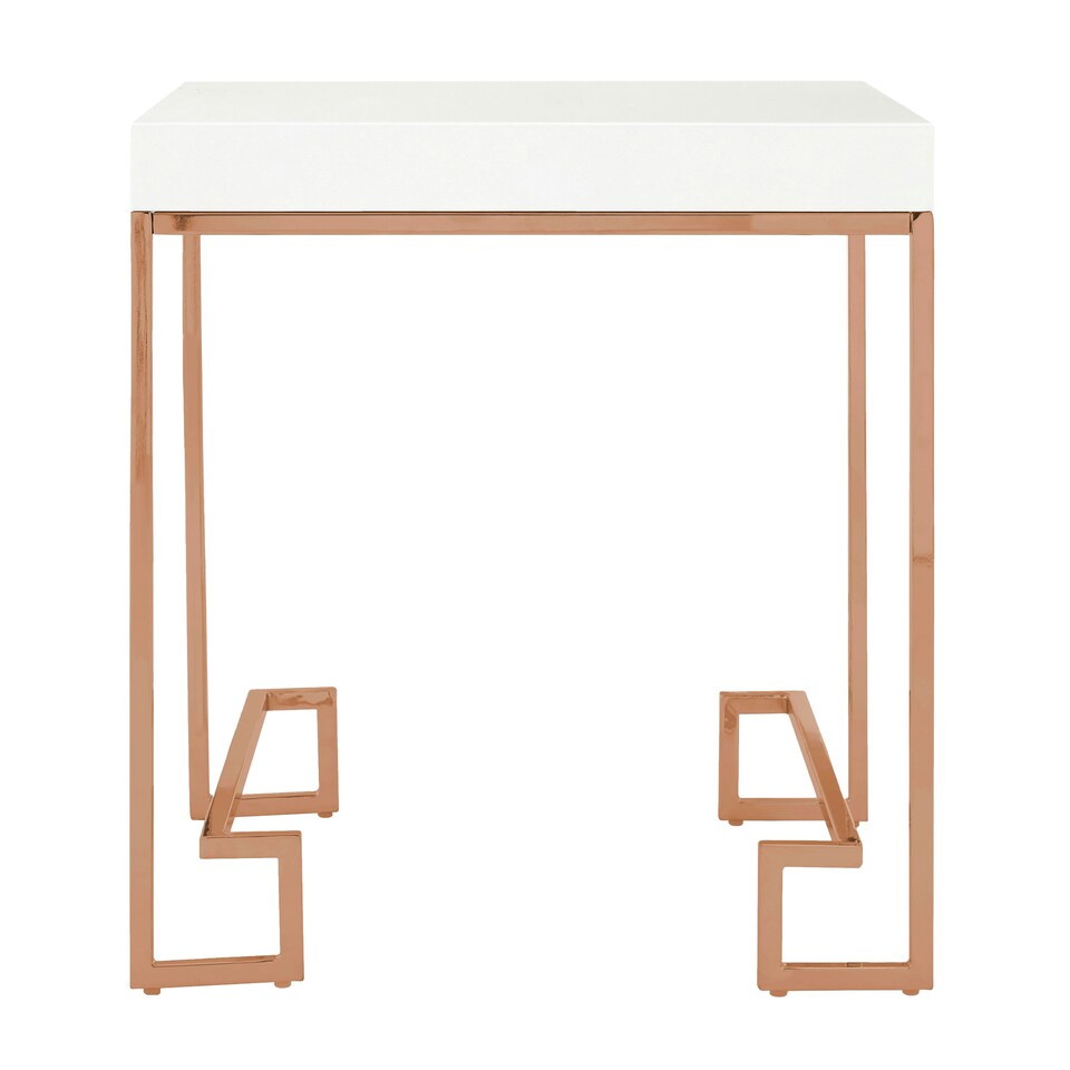 image 1 of Interiors by Premier Contemporary Rose Gold Angled Legs End Table, Versatile Sitting Room Side Table, Sturdy Lounge Side Table