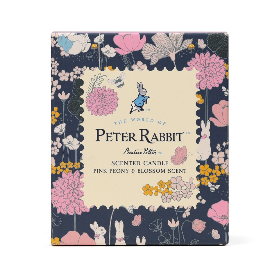 image 1 of Peter Rabbit Scented Glass Candle - Pink Peony Blossom