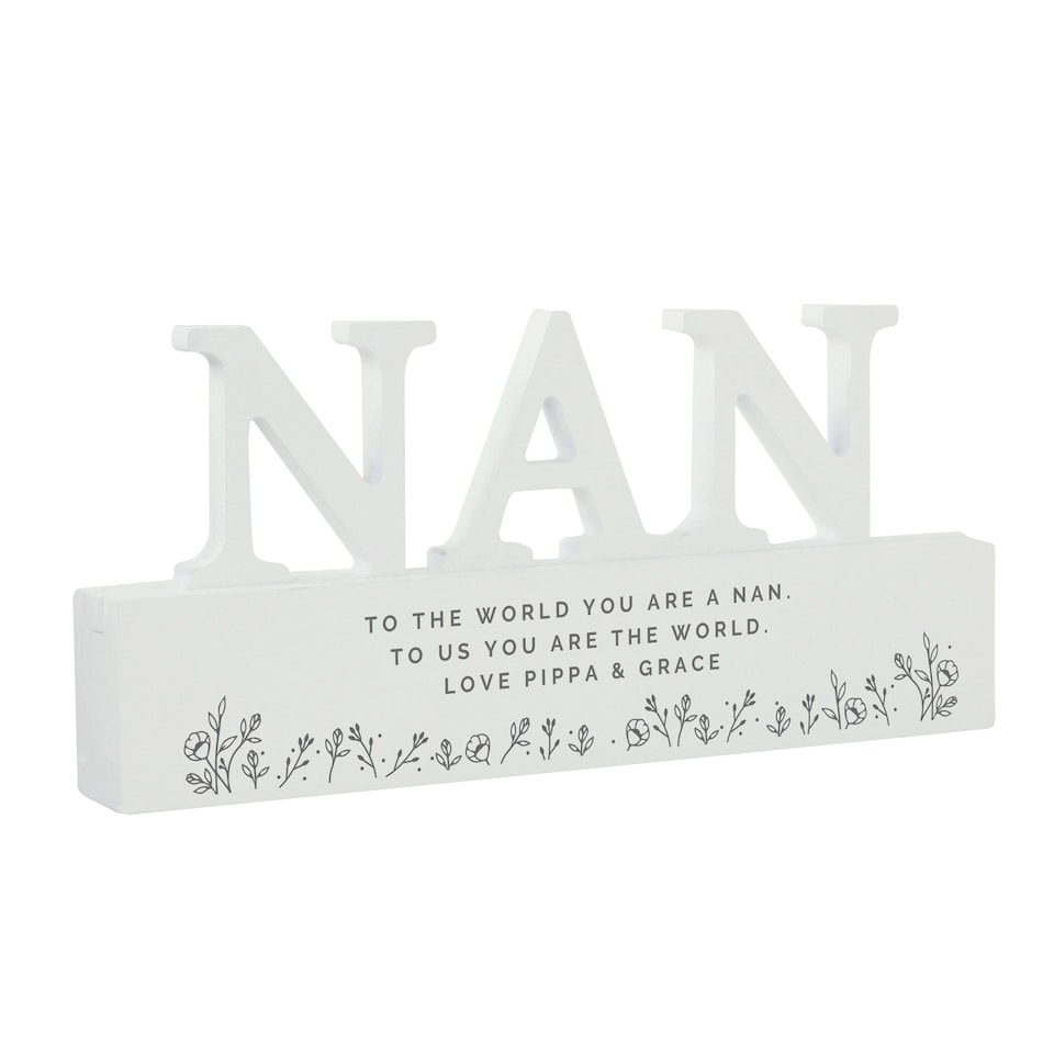 image 1 of Personalised Floral Wooden Nan Ornament