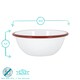 image 3 of Argon Tableware White Enamel Bowls - 16cm - Red - Pack of 6