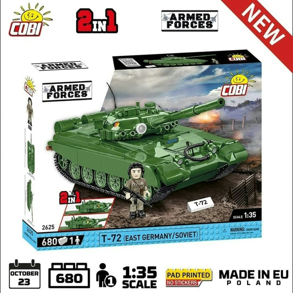 image 1 of T-72 M1 DDR & RU brick tank model - COBI 2625 - 678 bricks