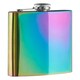 image 2 of Interiors by Premier Oil Slick Hip Flask, Trendy 5oz Stainless Steel Flask With Iridescent Finish And Secure Screw Cap,