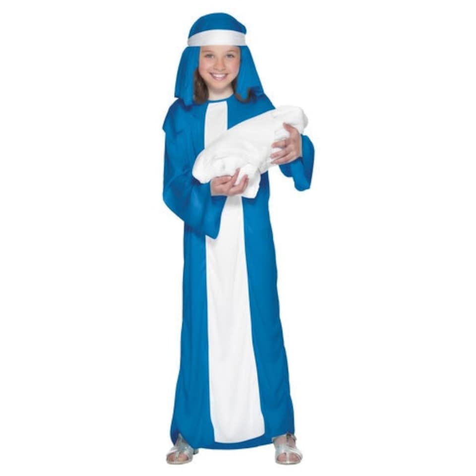 Mary Christmas Nativity Girls Fancy Dress Costume Kids Small - Age 4-6