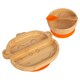 image 1 of Tiny Dining Children's Bamboo Suction Monkey Dinner Set - Orange