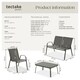 image 6 of Garden Furniture Set Nora - up to 4 people, textilene fabric, weather-resistant | Grey | anthracite | 70 x 111 x 83 cm | 1