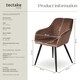 image 6 of Dining Chair Marilyn - with armrests, padded, velvet look, black steel legs - Set of 2 Brown | Brown/Black