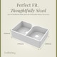 image 8 of 795mm - Double Bowl Fireclay Butler Kitchen Sink -  Stepped Weir  & Wastes