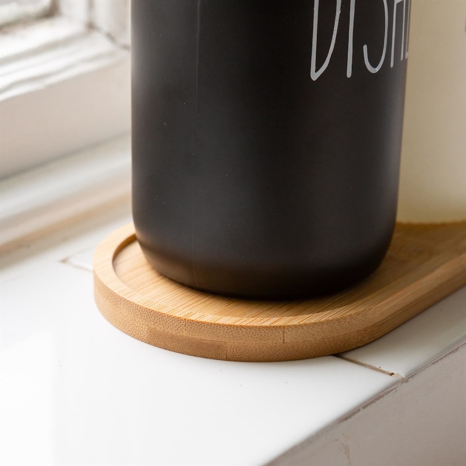 image 1 of Harbour Housewares 2pc Prism Glass Soap Dispenser Set with Bamboo Tray - 330ml Refillable Pump Bottles for Kitchen & Bathroom