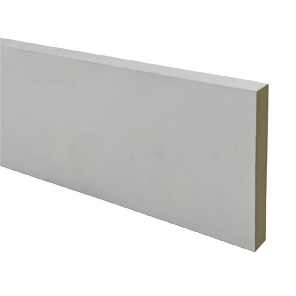 image 1 of PACK OF 5 (Total 5 Units) - 18mm x 94mm White Primed MDF Planed Square Edge Skirting Board - 4400mm Length