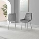 image 2 of Furniturebox 2x Pesaro Grey Velvet Silver Leg Luxury Dining Chairs