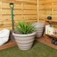 image 1 of Beehive 4x 48cm Round Plastic Garden Planter Grey