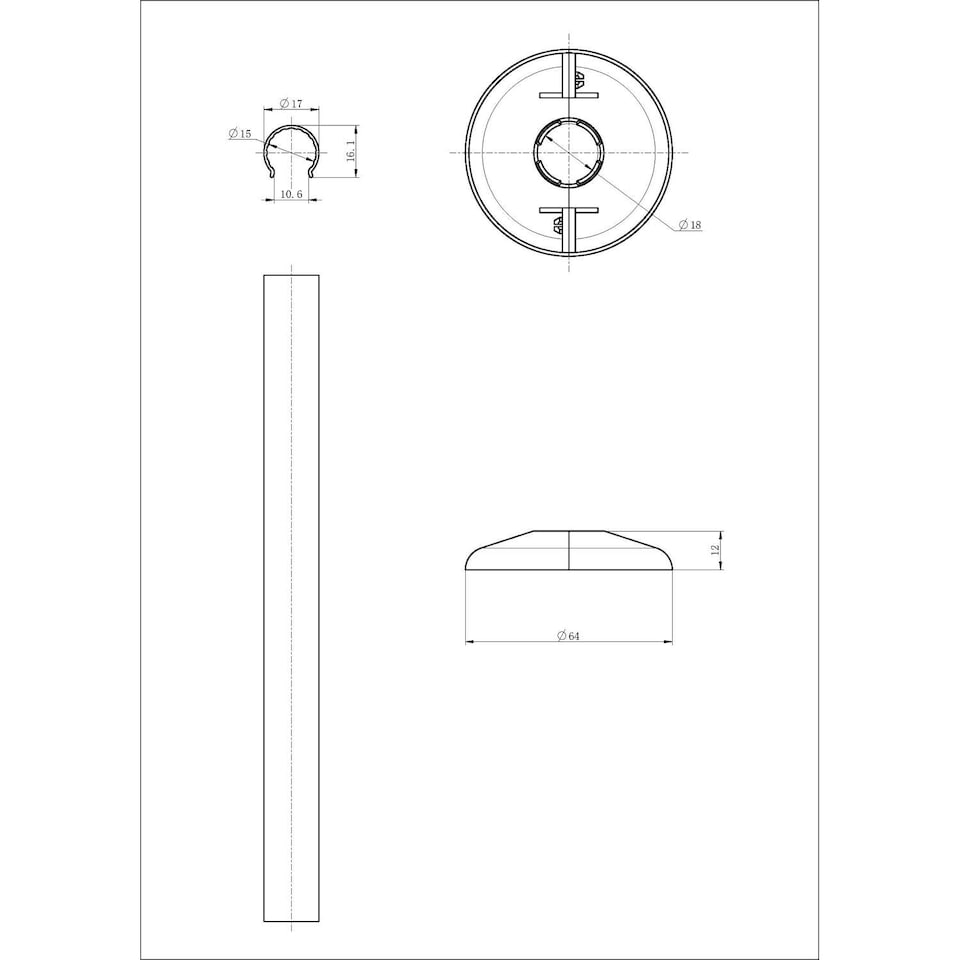 image 1 of Talus Matt Snap On Pipe Covers - Anthracite Grey - 200mm