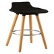 image 2 of Interiors by Premier Black Bar Stool, Comfortable Seating Breakfast Bar Stool, Space-Saver Kitchen Stool, Easy to Clean Stool