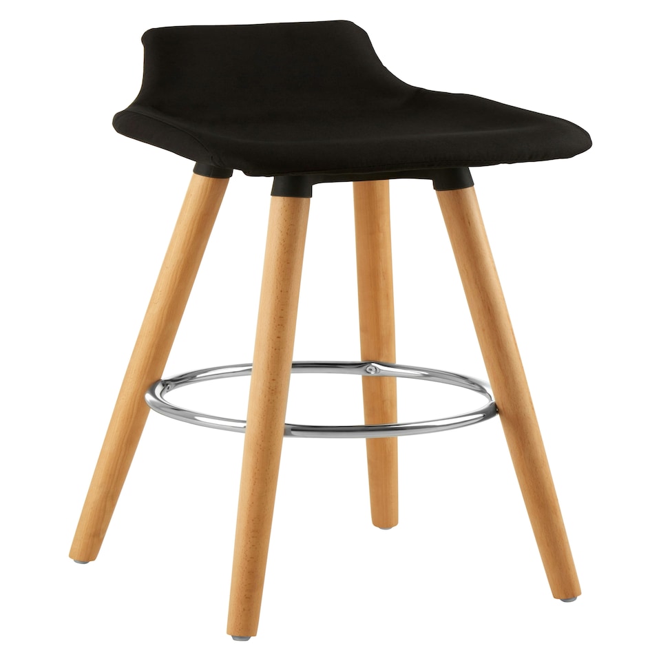 image 1 of Interiors by Premier Black Bar Stool, Comfortable Seating Breakfast Bar Stool, Space-Saver Kitchen Stool, Easy to Clean Stool