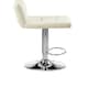 image 3 of Interiors By Premier Sleek White Seat Bar Stool With Chrome Base, Comfortable Bar Chair, Adjustable Height Modern Bar Stool