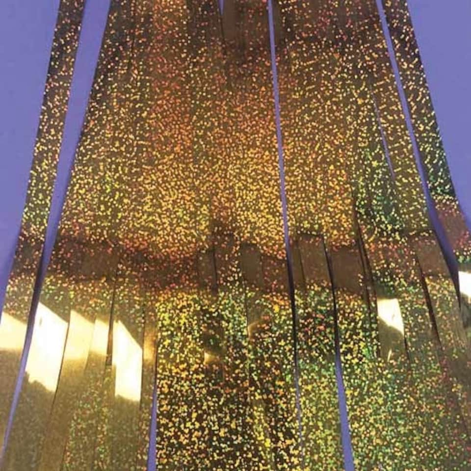 image 1 of Holographic Gold Foil Door Curtain Backdrop 92cm x 244cm - Pack of 5