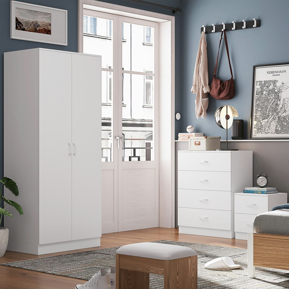 image 1 of FWStyle Tunis 2 Door Wardrobe Matt White White