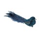 image 2 of Decorative Peacock Blue Velvet Bird With Clip - 20cm