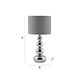 image 6 of ValueLights Chrome Table Lamp With Grey Faux Silk Shade | Chrome