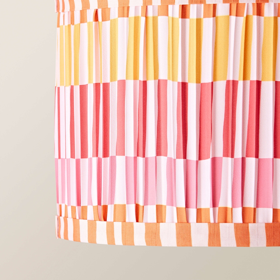 image 1 of ValueLights Rae Small Stripe Multicolour Pleated Shade